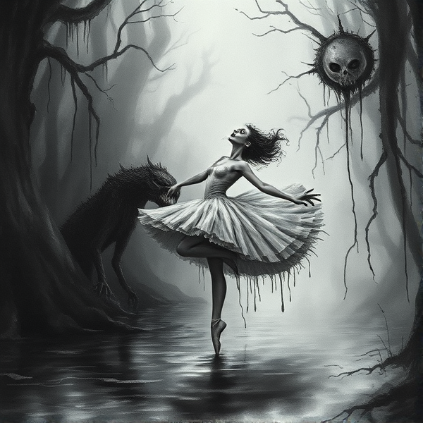 Gothic ballet dancer dark and creepy