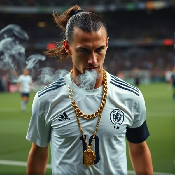 Zlatan Ibrahimovic soccer agressive gold chain smoke ring air jordan  world cup team star