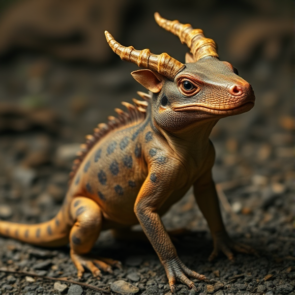 a pate between a Sony devil lizard and a capybara body with a thorny devil head