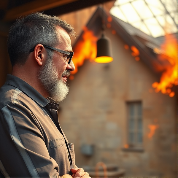 And Asbestos consultant being thanked by Homeowners whose house that contains Asbestos has just been destroyed by a fire. .