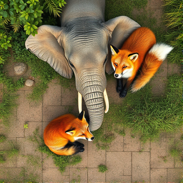 elephant and fox mixed
