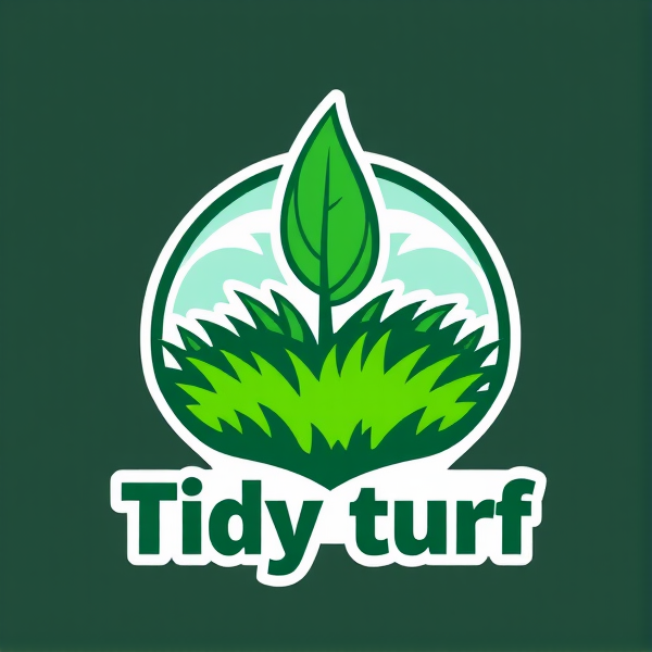 “Tidy turf” lawn mowing logo