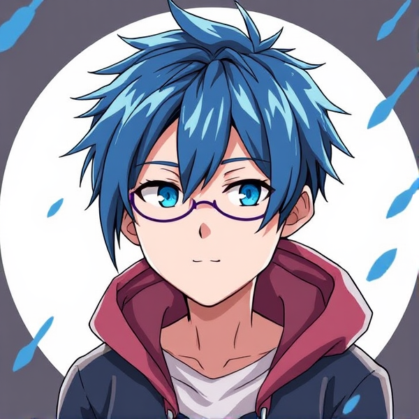 My hero academia oc. Short Blue hair.