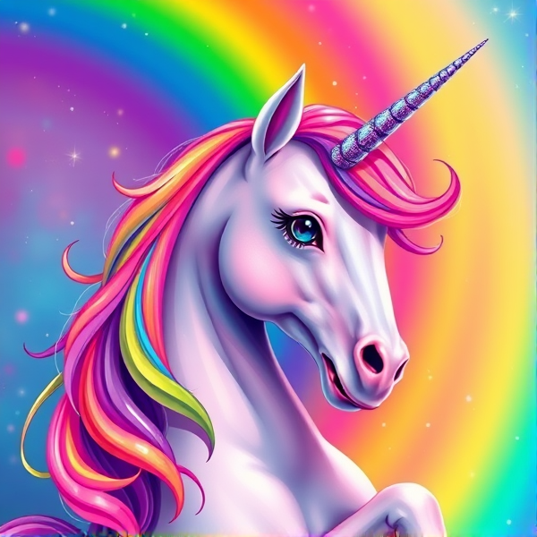 Unicorn, , vibrant colors, beautiful, Lisa Frank colors