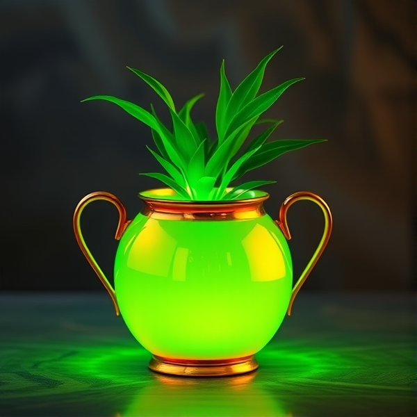 Diploma green glowing slim rainbow gold pot