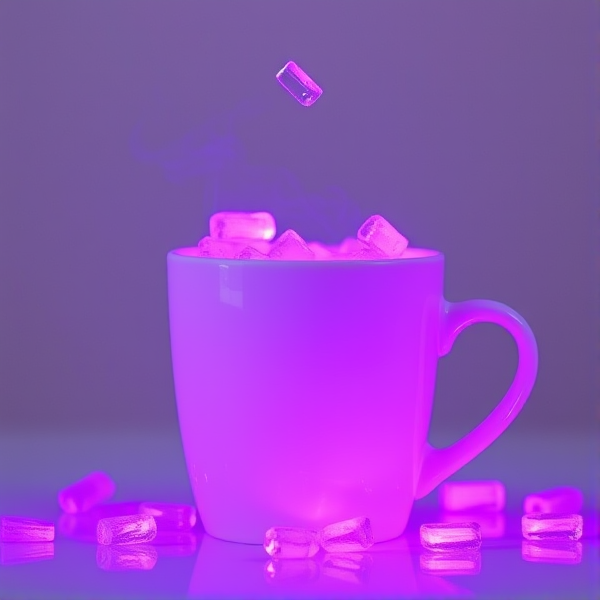 Double cup white cups with purple glowing slims drip