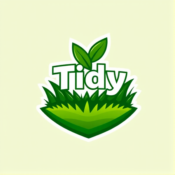 “Tidy turf” lawn mowing logo