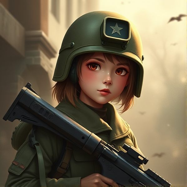 A soldier girl anim