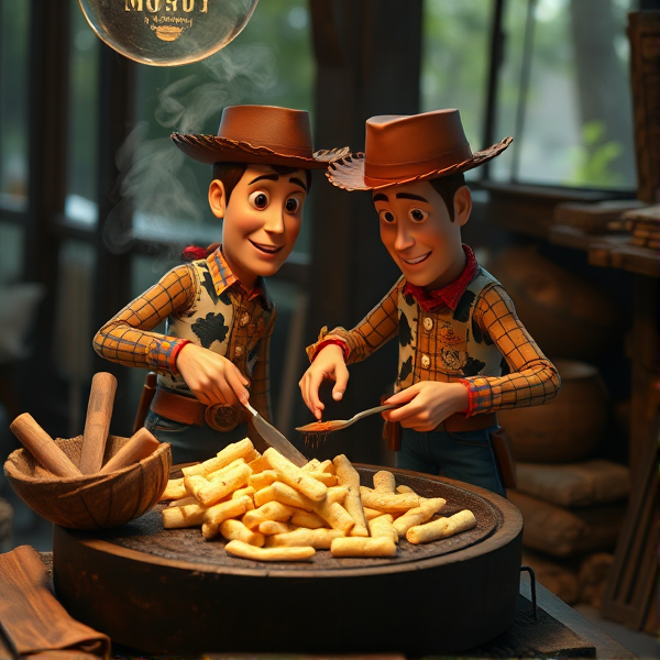 Woody qui fait cuire de pâtes