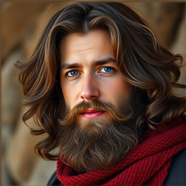 Man with big brown hair