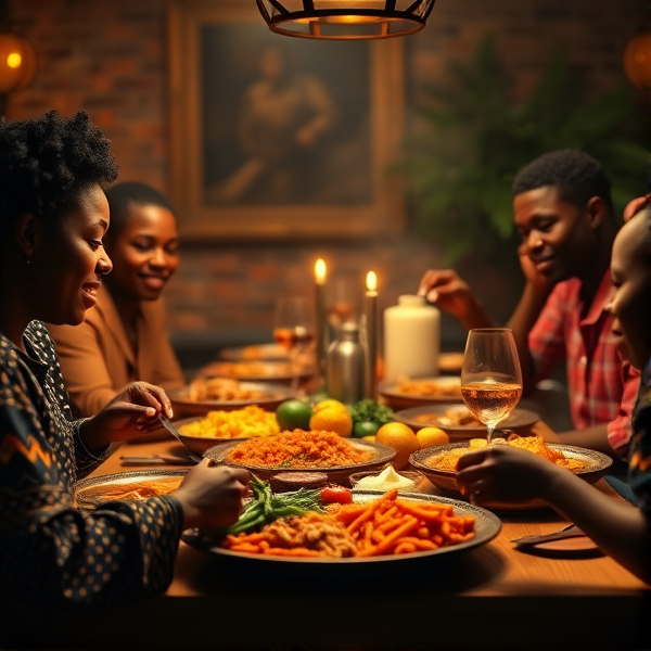 repas de famille nombreuse noire américaine