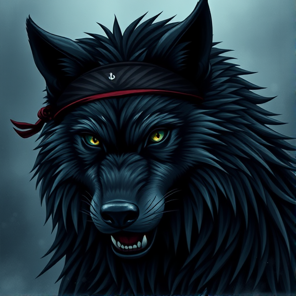 Créer une image d'un loup noir pirate