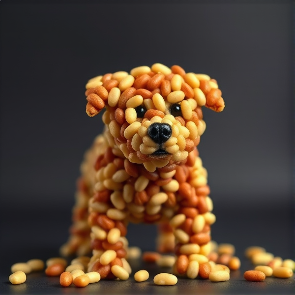 A dog made of beans