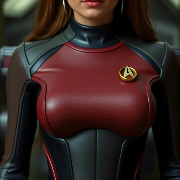 Star Trek dr crusher android control panel stomach female face torso