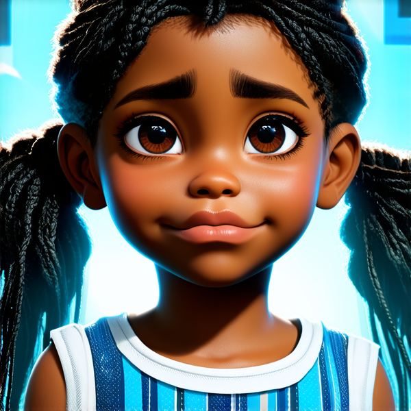 une petite fille  avec des tresses africaine noir de huit ans en pleur