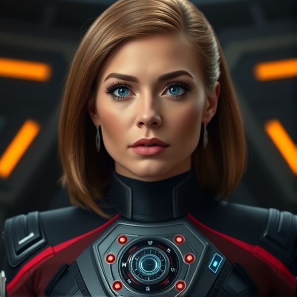 Star Trek dr crusher android control panel stomach female face