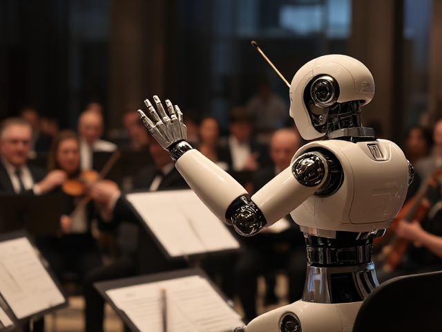 A robot orchestra conductor