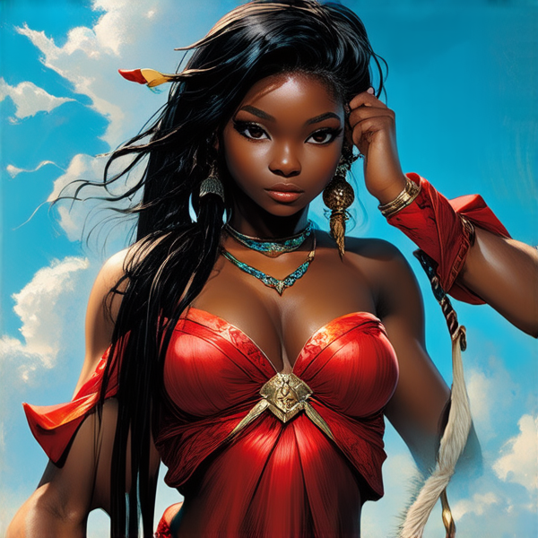 une fillette noir avec des tresses africaine faisant le menage avec un balai à la main