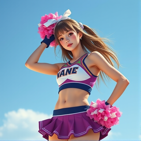 Akane Nanao in cheerleading outfit
