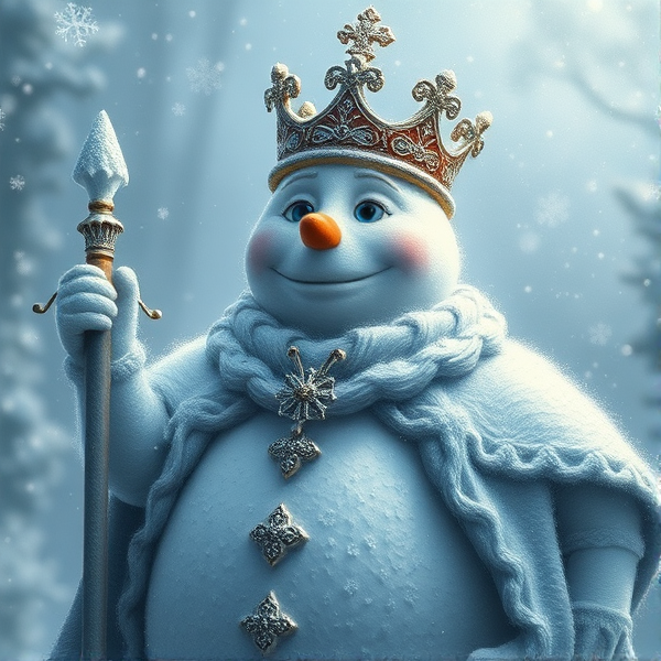 Frosty the snowman as a king