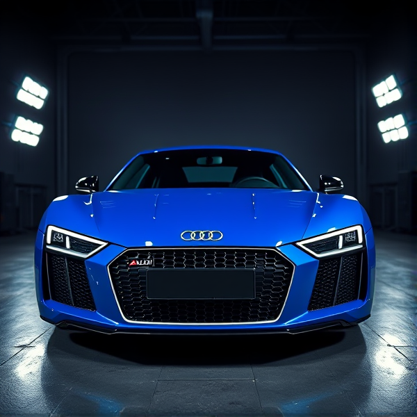 Audi R8, blue color, custom paint