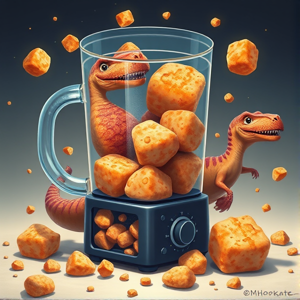 52 Dino nuggets in the blender