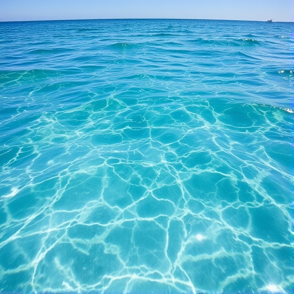 Clear water into the horizon with waves