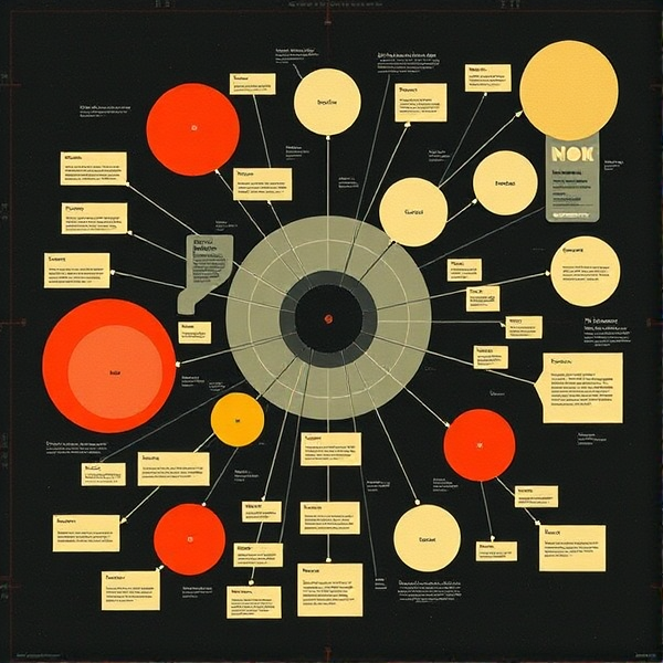 thought map in the style of El Lissitzky