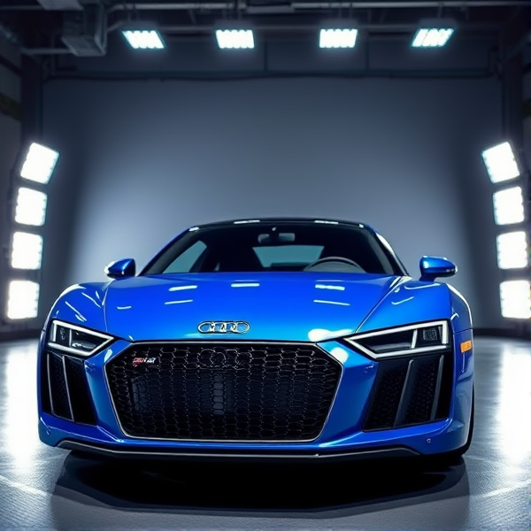 Audi R8, blue color, custom paint