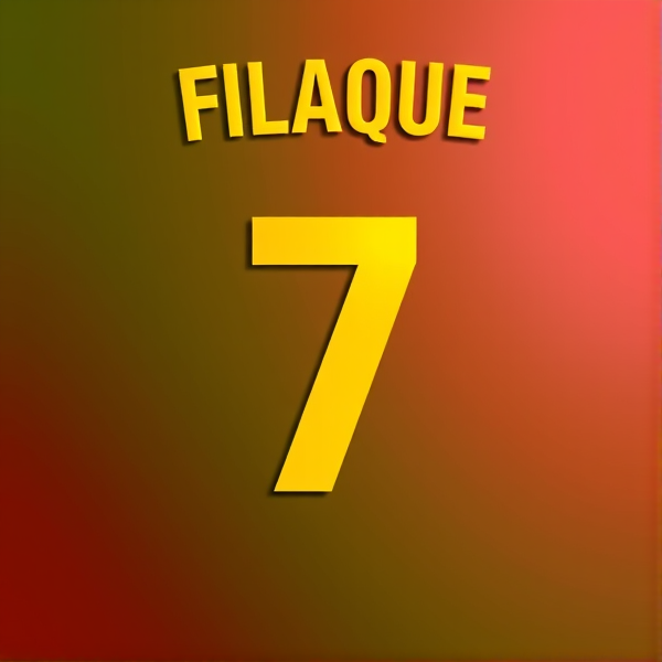 Generate an image of a glossy background which is only made out of one vertical red line and another vertical green line with the words FLAQUE on the top in yellow print with the number 7 under in higher yellow print sort of a zoomed in Portugal soccer jersey with the print I asked for RED AND GREEN divide it like this red/green evenly EVENLY