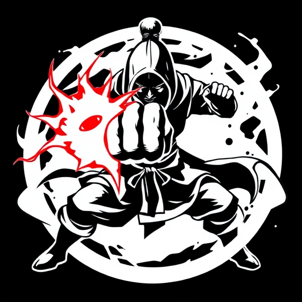 Create an rpg icon to symbolize a monk stunning fist attack