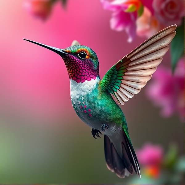 Humming bird decorated like a sugar skull