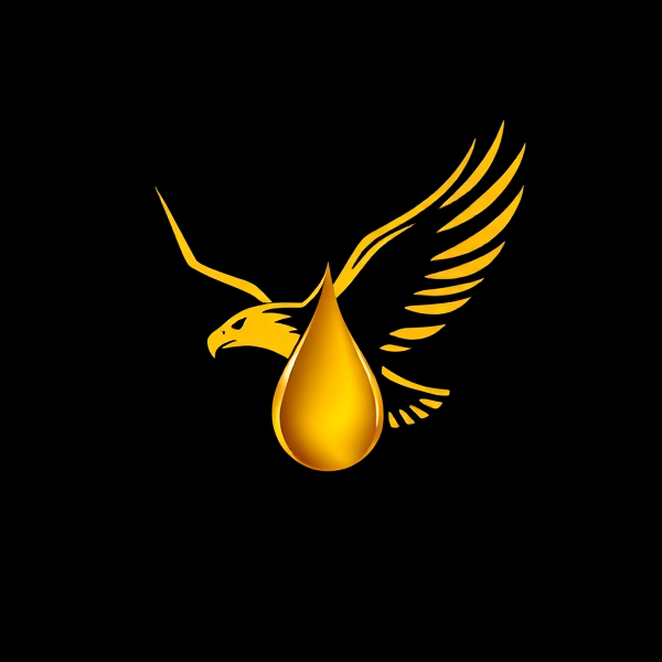 Logo for expensive Pinnacle gas station
Eagle + Drop of Oil:
Concept: An eagle in flight where the negative space between its wings forms a perfect drop of oil, representing power, freedom, and superior quality fuel.
Design Elements: The eagle rendered in sleek lines with the oil drop in shimmering gold, embodying prestige and excellence.