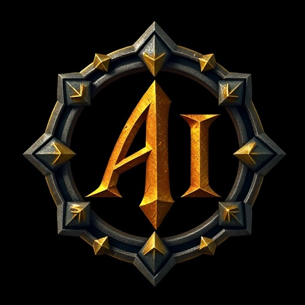 A world of warcraft guild logo with the letters AI captioned on it