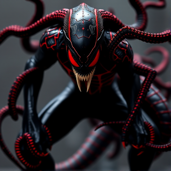 Créer une image d'un simbiote en noir et rouge