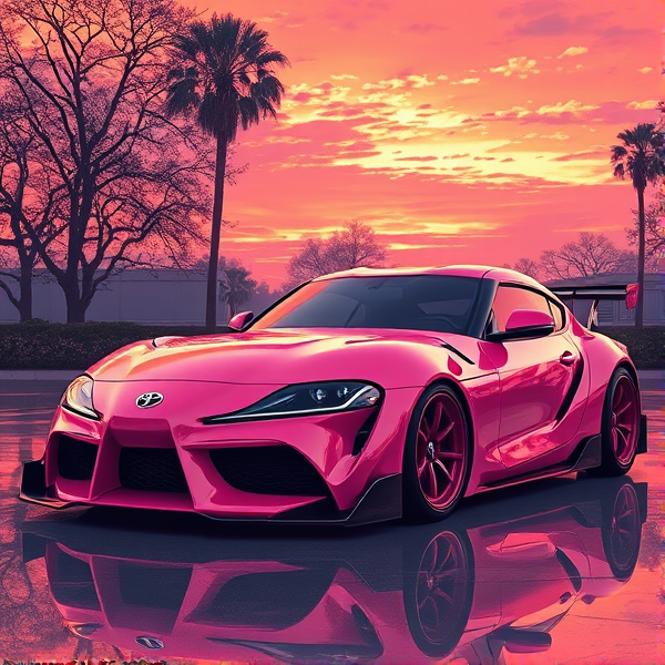 Toyota supra MK4 widebody sunset pink