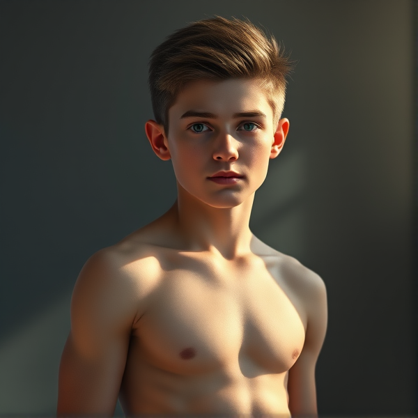 Teenage boy in compression underwear