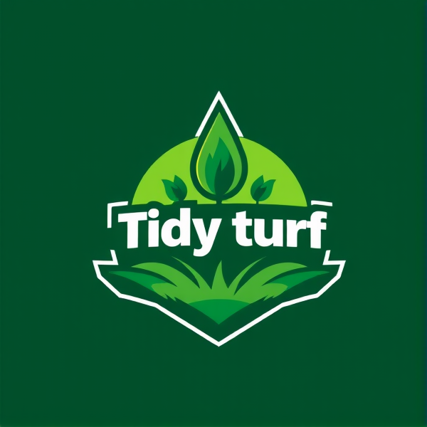 “Tidy turf” lawn mowing logo