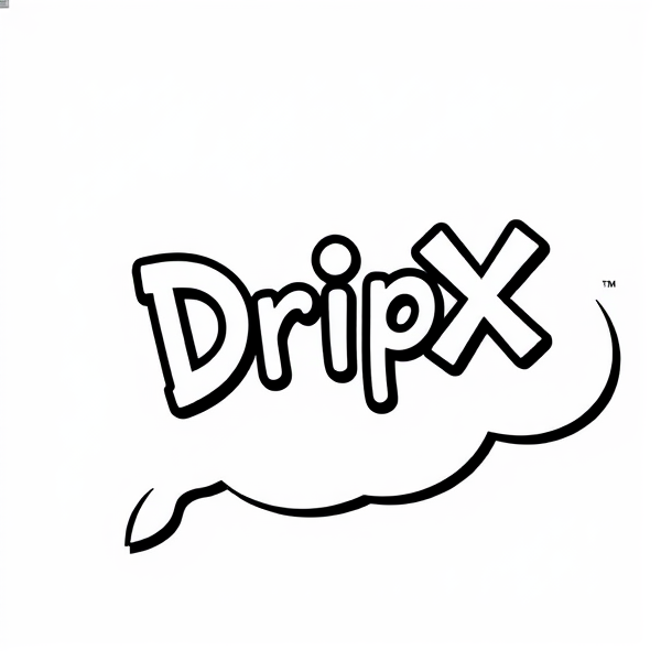 Write Dr!pX as a logo and make it black-and-white and cartoonish