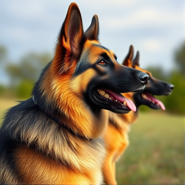 German Shepherd ruling all other dogs