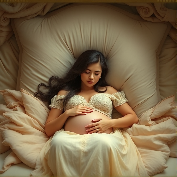 Pregnant sleeping beauty princess