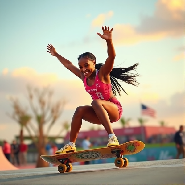 Simone biles skateboarding
