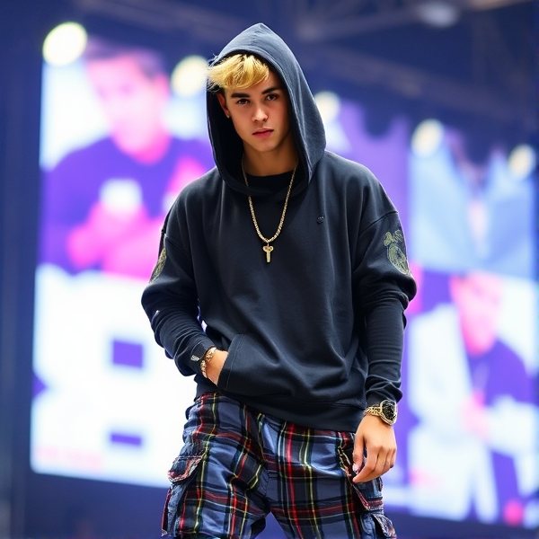 Justin Bieber  wearing an outfit