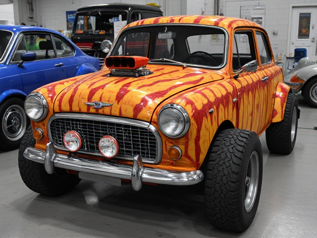 Austin landcrab with v8 motor and meatloaf themed paint