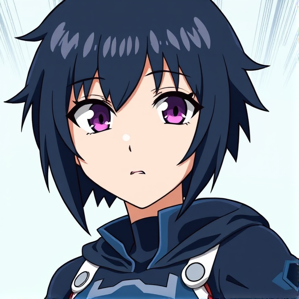 Boku no hero academia comic panels female. She has navy blue hair and purple eyes. She is a hero. She is wearing a black and blue hero costume