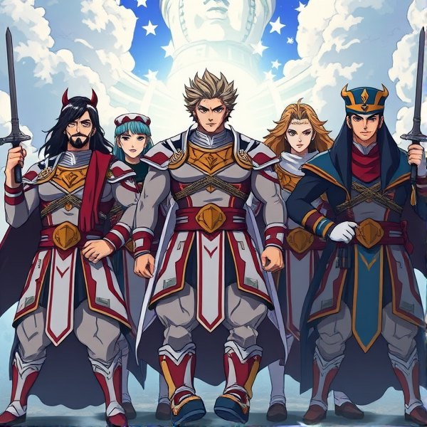 USA clan in a anime that looks powerfully and godly