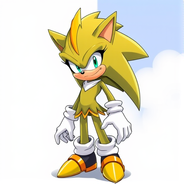 Make a sonic character that  is a girl golden eagle with a beak