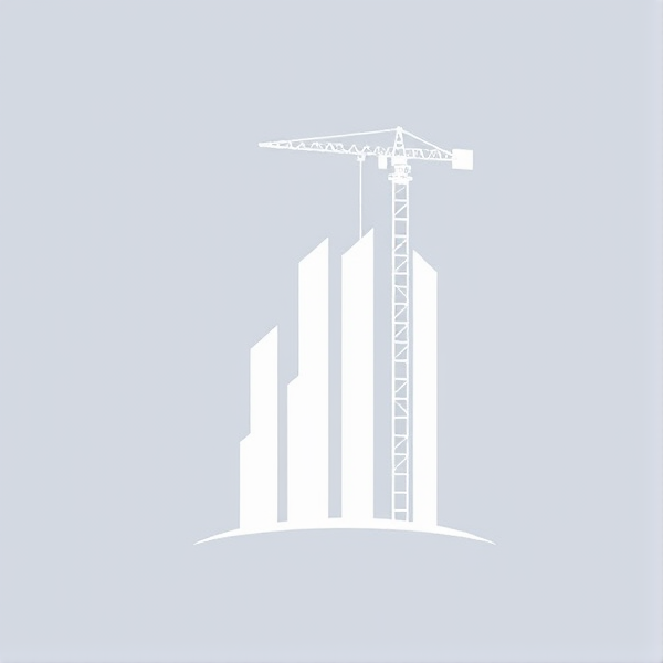 Affiche montrant un logo d'un bâtiment en construction sans aucun texte