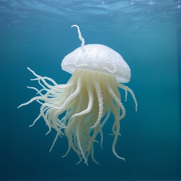 Create a hybrid Whitehall sea cucumber body and jelly fish tentacles