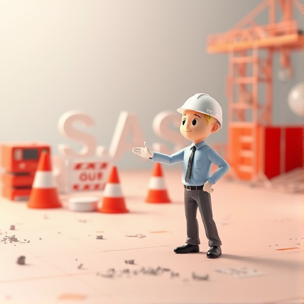 S.A.S Asbestos Consulting logo with the asbestos assessor reaching out across the asbestos job site